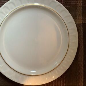 Elegant Mayer China White and Gold Dinner Plate